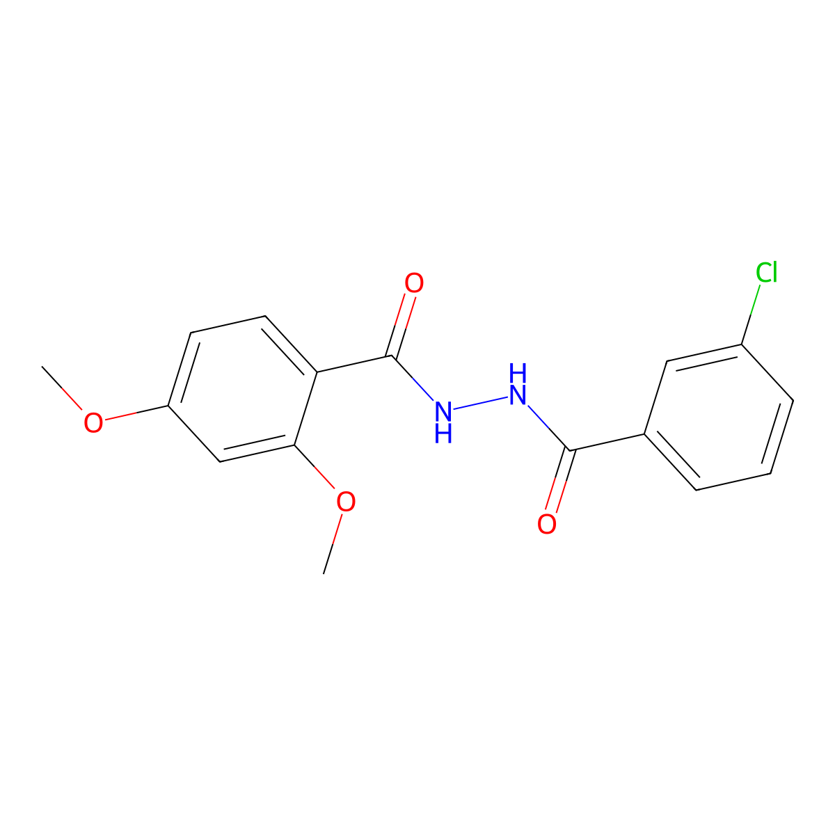 N'-(3-chlorobenzoyl)-2,4-dimethoxybenzohydrazide molecular structure, CAS 5797-42-2