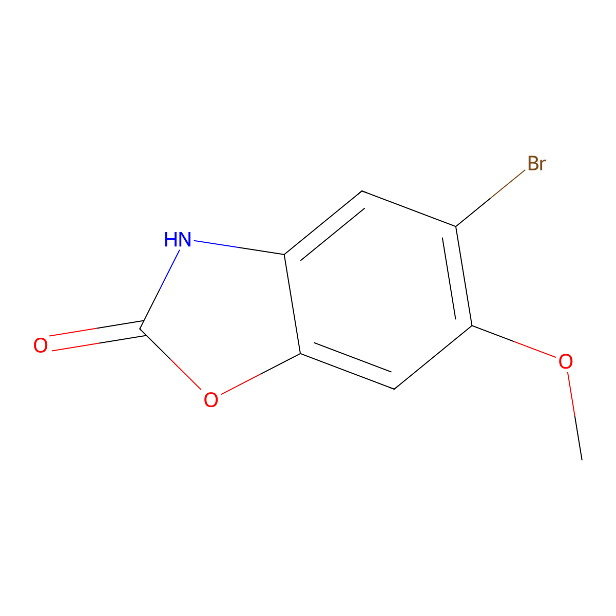 5-bromo-6-methoxy-3H-1,3-benzoxazol-2-one molecular structure, CAS 5797-80-8