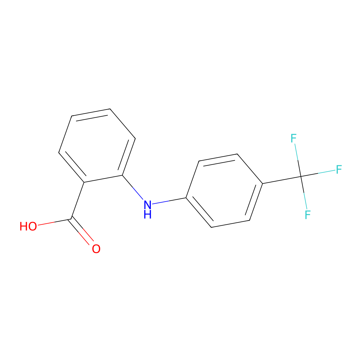 2-((4-(Trifluoromethyl)phenyl)amino)benzoic acid molecular structure, CAS 57975-93-6