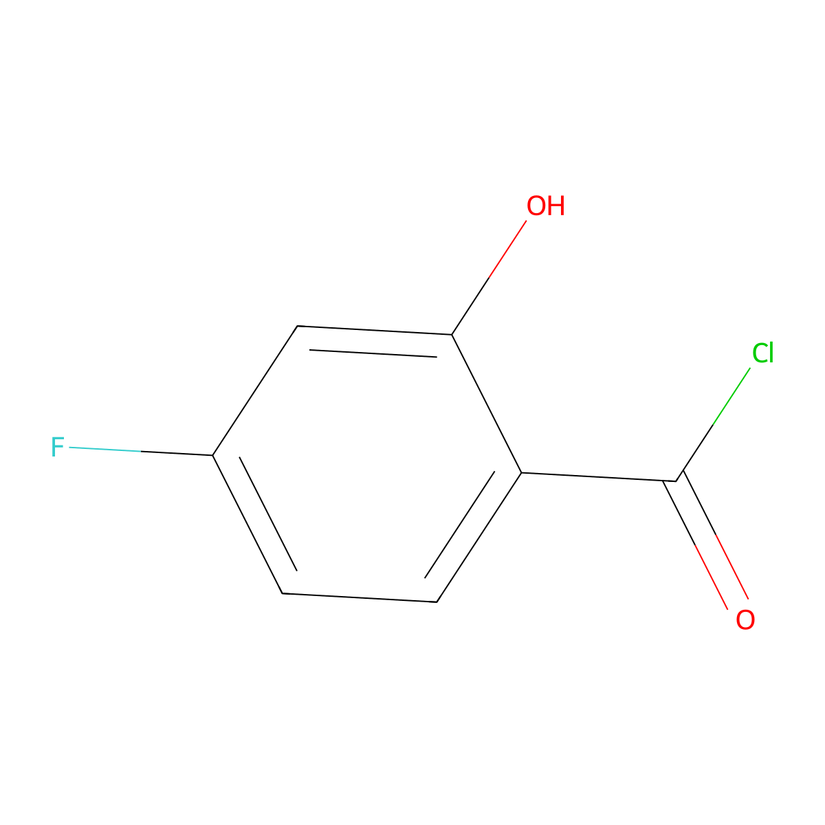 4-Fluoro-2-hydroxybenzoyl chloride molecular structure, CAS 57976-99-5