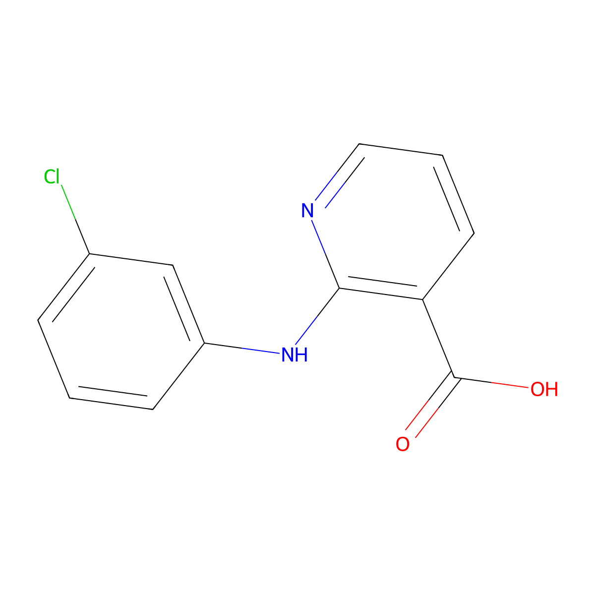 2-[(3-Chlorophenyl)amino]-3-pyridinecarboxylic acid molecular structure, CAS 57978-41-3