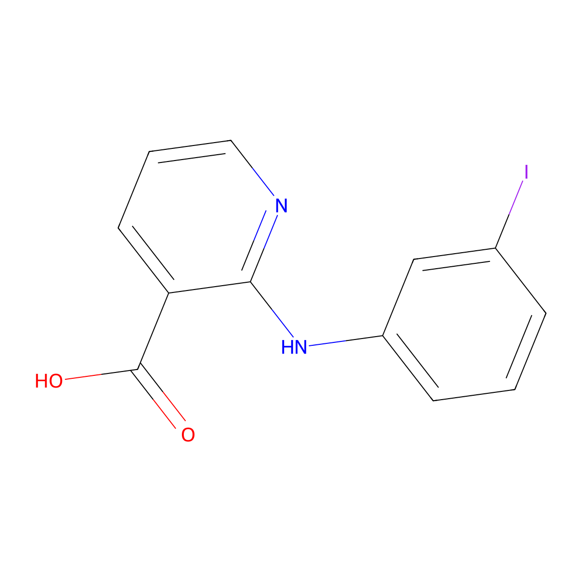 2-[(3-Iodophenyl)amino]pyridine-3-carboxylic acid molecular structure, CAS 57978-44-6