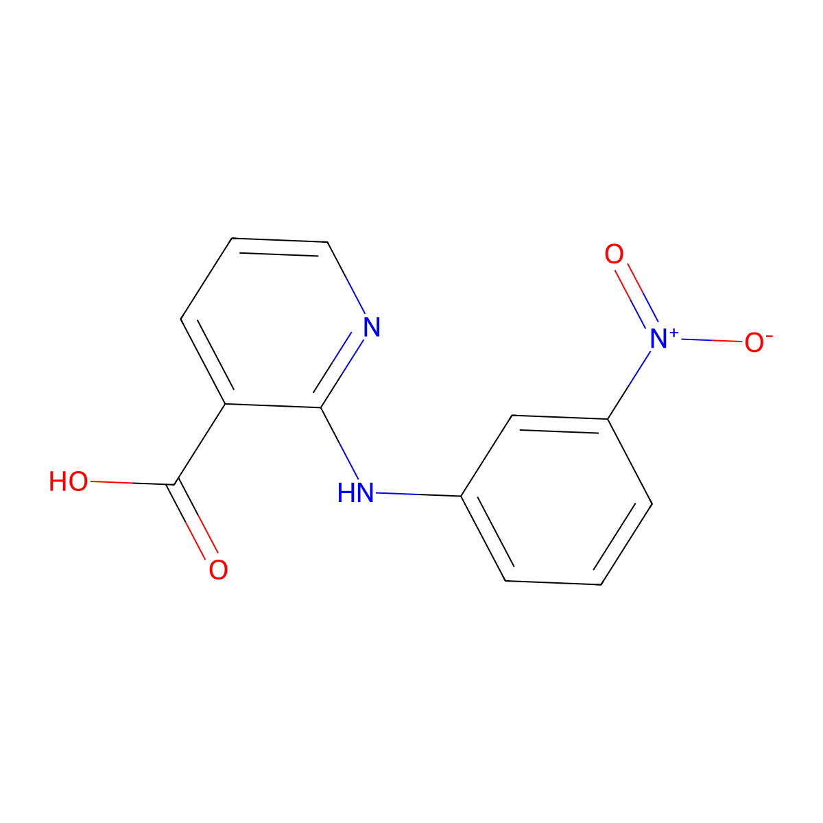2-(3-Nitroanilino)-3-carboxypyridine molecular structure, CAS 57978-48-0
