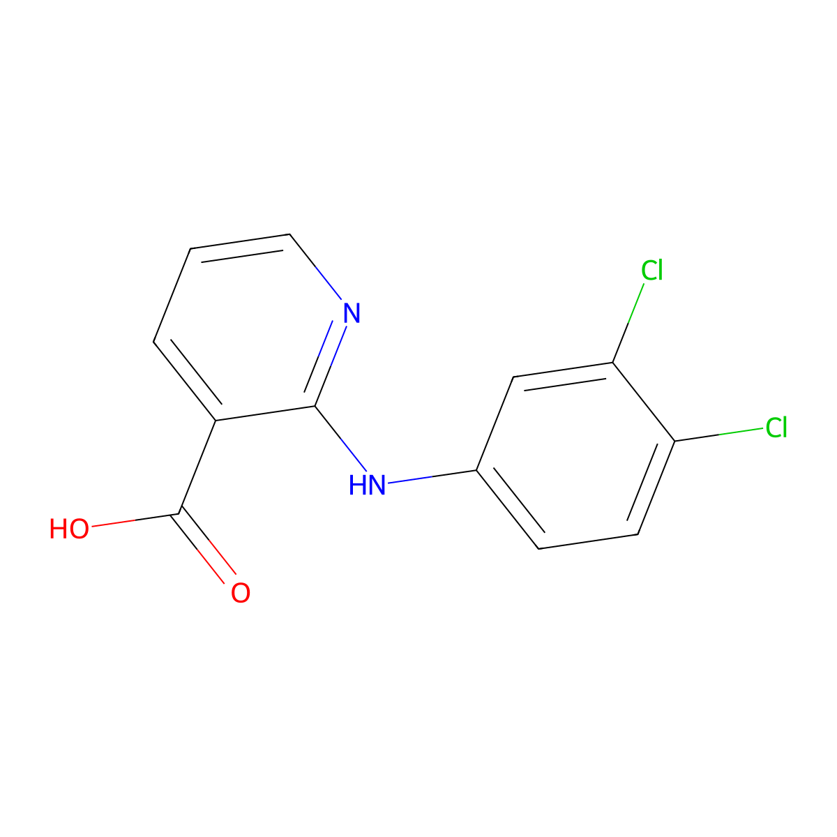 2-[(3,4-Dichlorophenyl)amino]pyridine-3-carboxylic acid molecular structure, CAS 57978-49-1