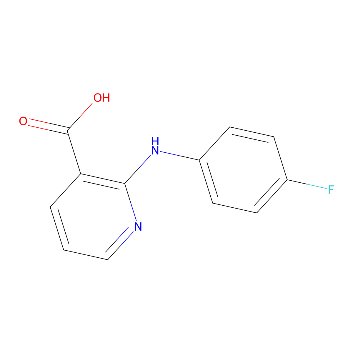 2-(4-Fluoroanilino)nicotinic acid molecular structure, CAS 57978-51-5