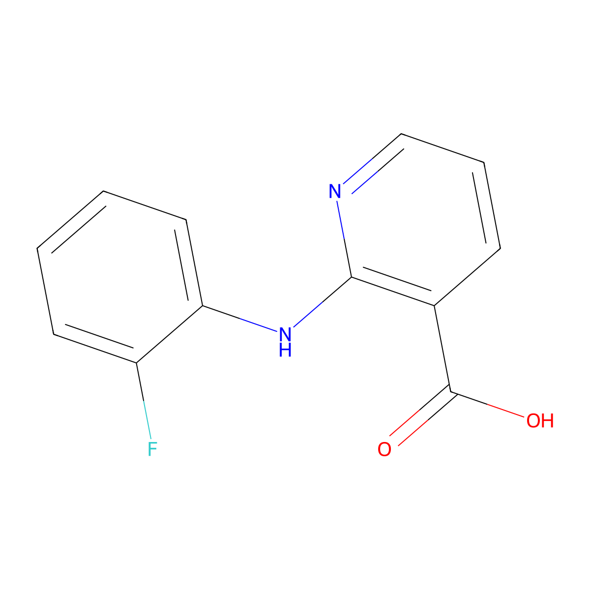 2-[(2-Fluorophenyl)amino]nicotinic acid molecular structure, CAS 57978-54-8