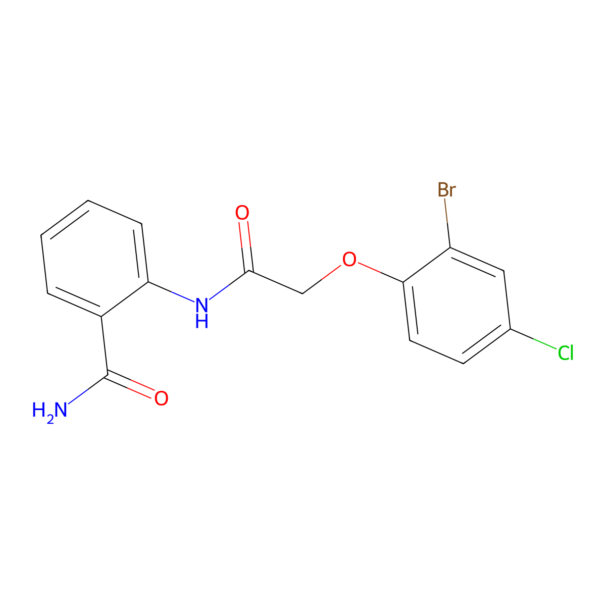 2-{[(2-Bromo-4-chlorophenoxy)acetyl]amino}benzamide molecular structure, CAS 5798-03-8
