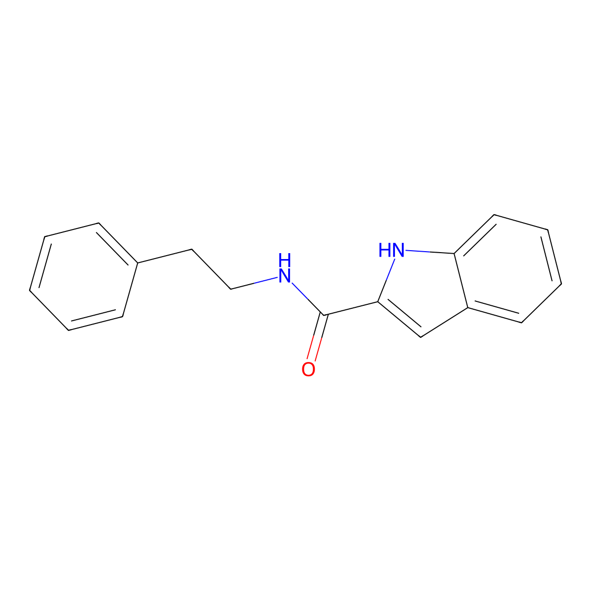 N-(2-phenylethyl)-1H-indole-2-carboxamide molecular structure, CAS 57980-68-4