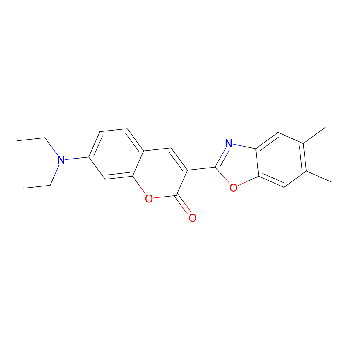 7-(Diethylamino)-3-(5,6-dimethylbenzo[d]oxazol-2-yl)-2H-chromen-2-one molecular structure, CAS 57980-76-4