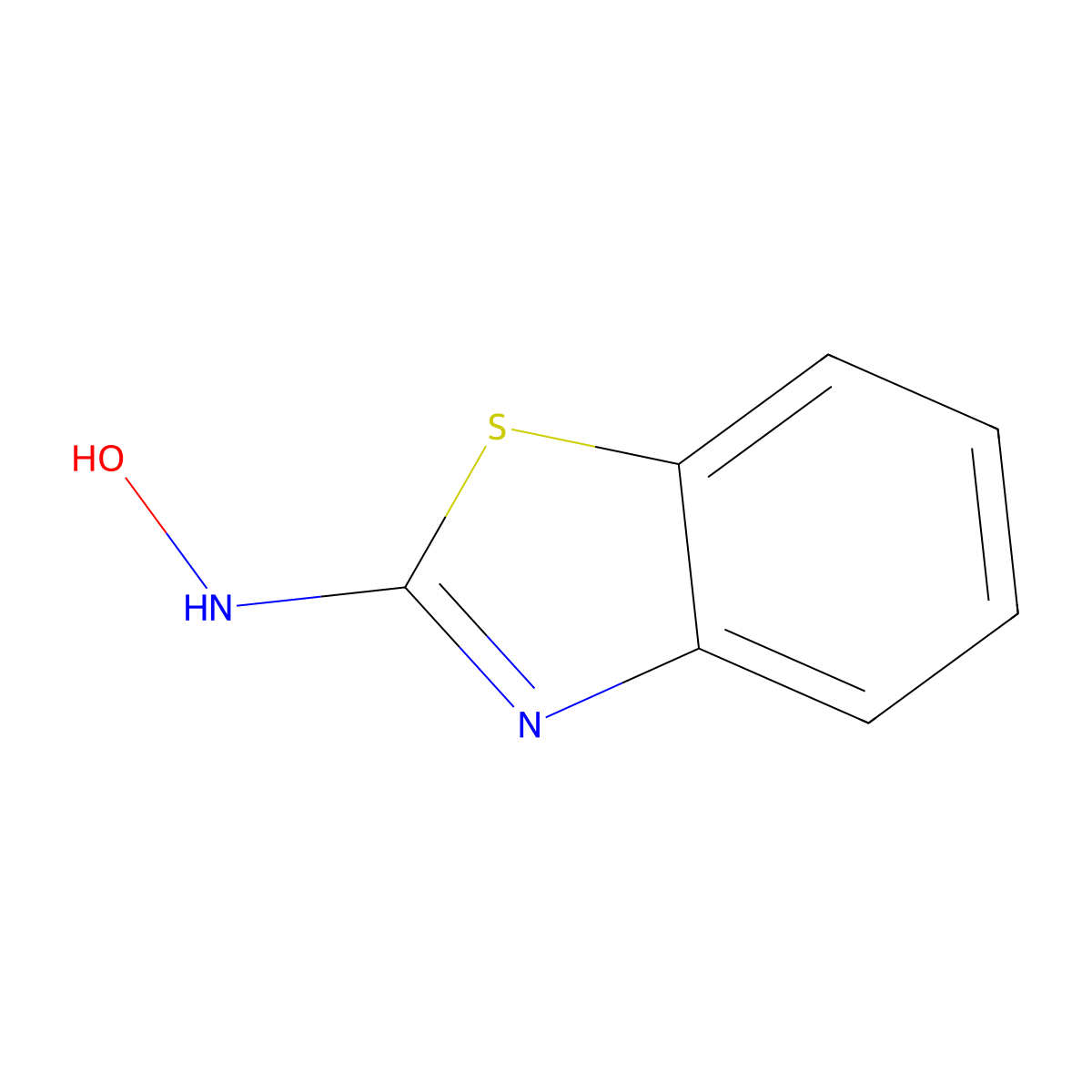 Benzothiazole-2-ylhydroxylamine molecular structure, CAS 57980-94-6