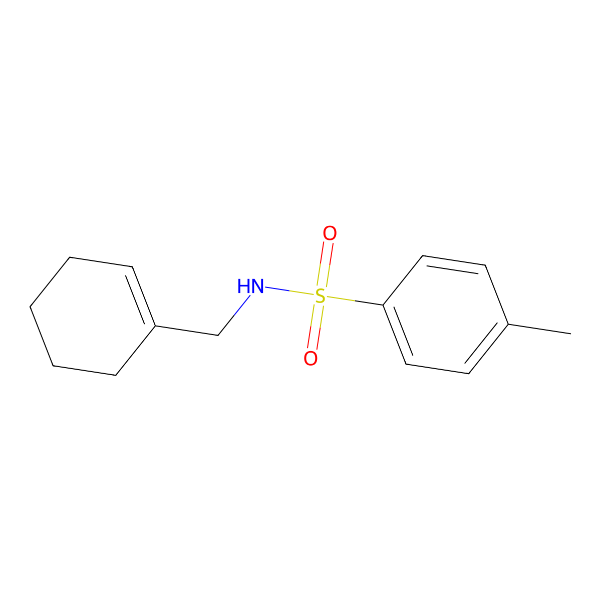 Benzenesulfonamide, N-(1-cyclohexen-1-ylmethyl)-4-methyl- molecular structure, CAS 57981-23-4