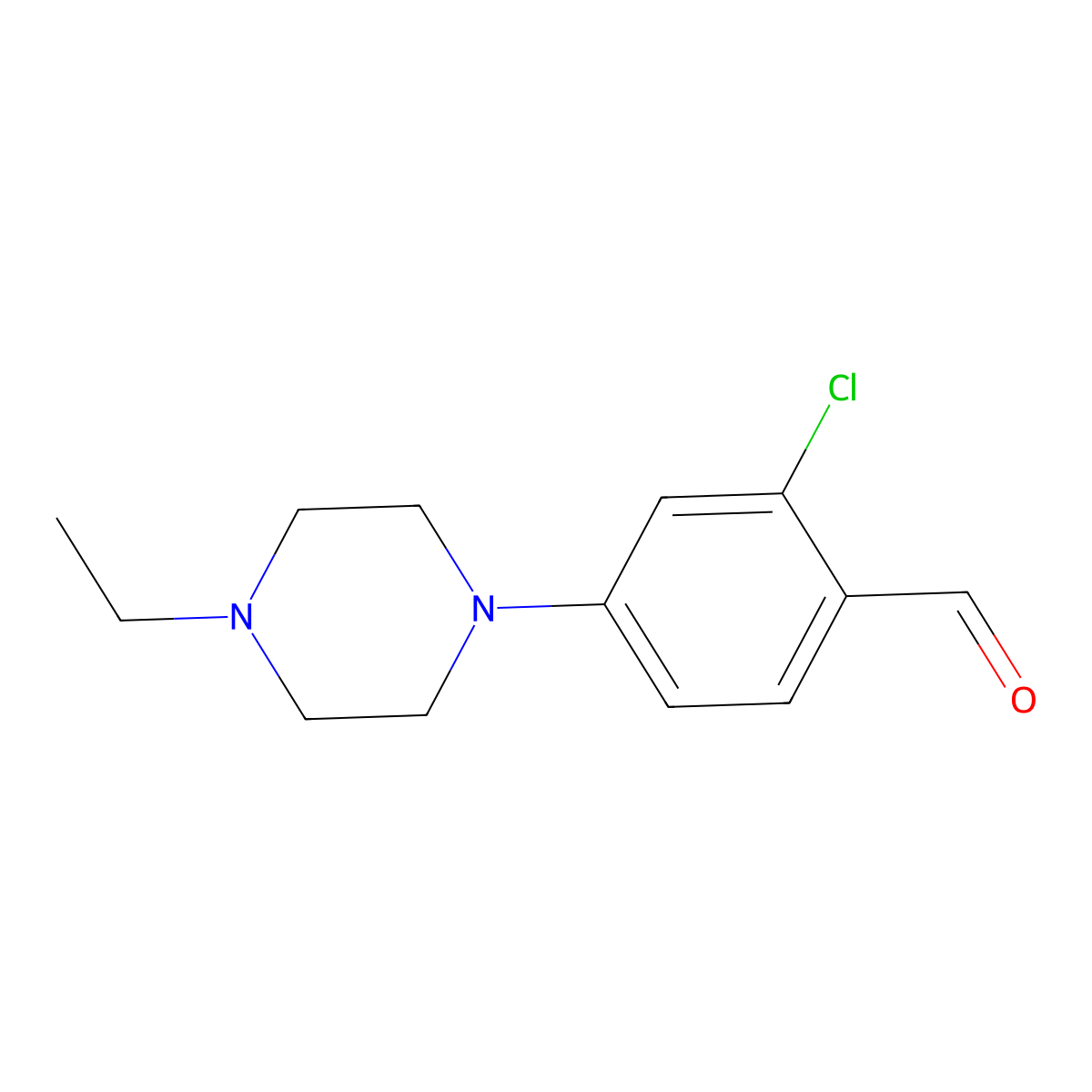 2-Chloro-4-(4-ethylpiperazino)benzaldehyde molecular structure, CAS 57981-52-9