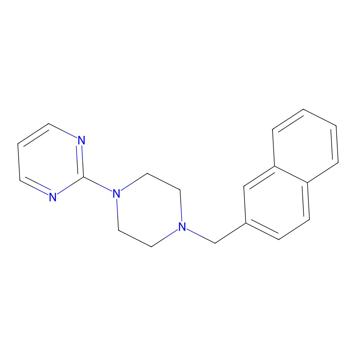 2-(4-Naphthalen-2-ylmethyl-piperazin-1-yl)-pyrimidine molecular structure, CAS 57987-78-7