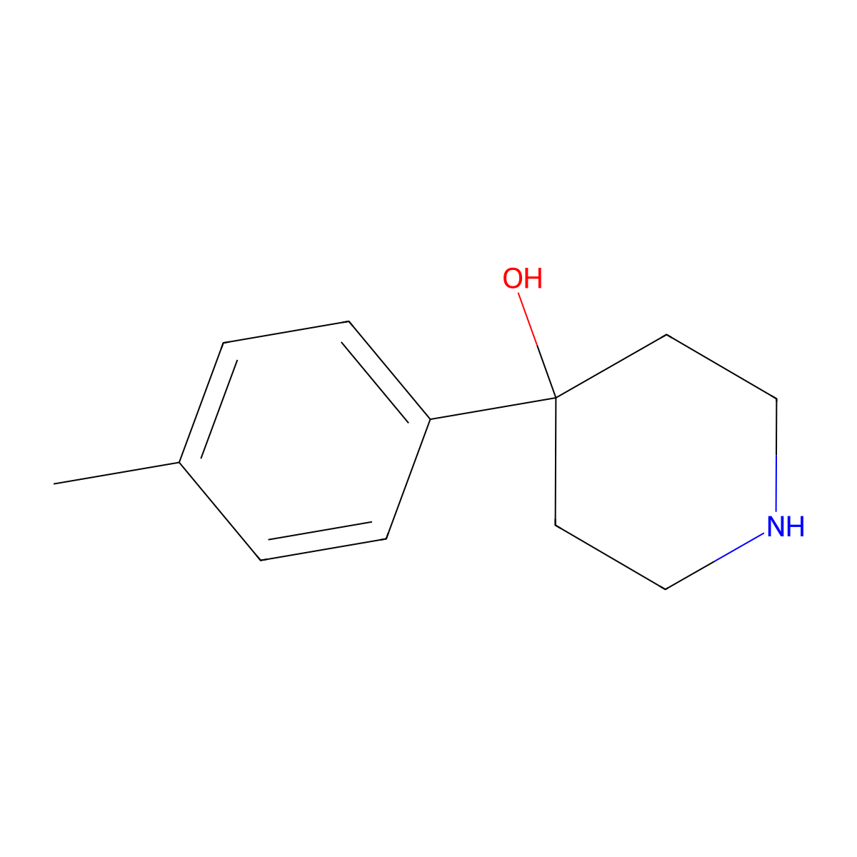 4-(p-Tolyl)piperidin-4-ol molecular structure, CAS 57988-60-0
