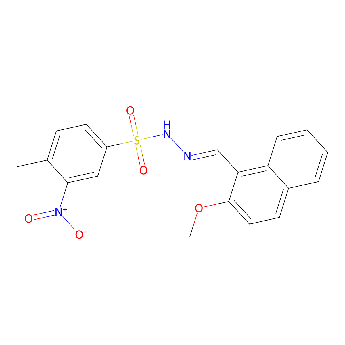 N'-[(2-Methoxynaphthalen-1-yl)methylidene]-4-methyl-3-nitrobenzene-1-sulfonohydrazide molecular structure, CAS 5799-04-2