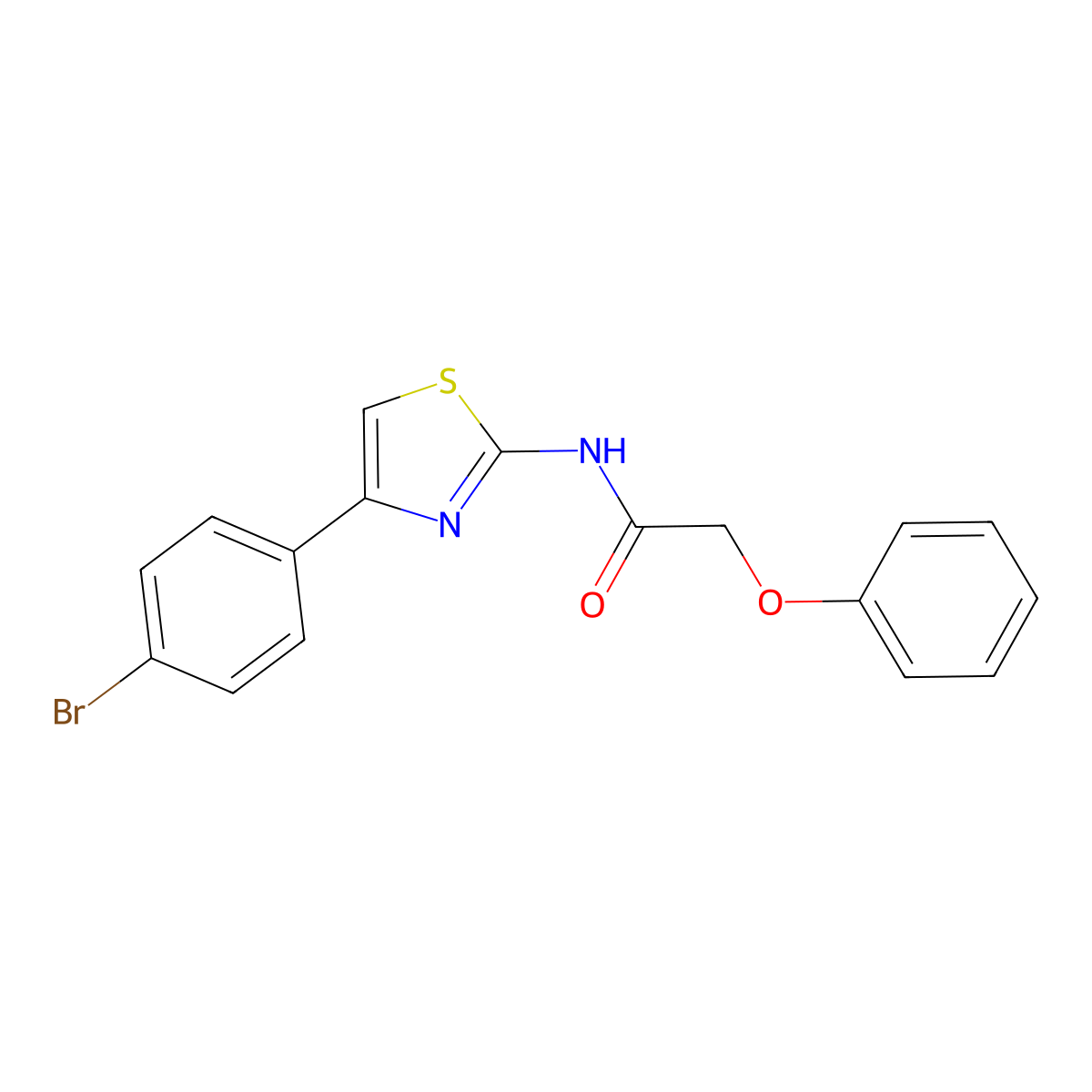 N-[4-(4-bromophenyl)-1,3-thiazol-2-yl]-2-phenoxyacetamide molecular structure, CAS 5799-41-7