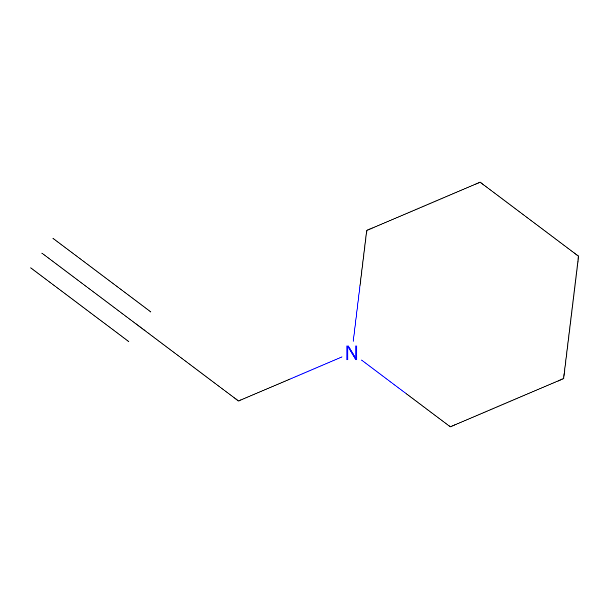 1-(Prop-2-yn-1-yl)piperidine molecular structure, CAS 5799-75-7