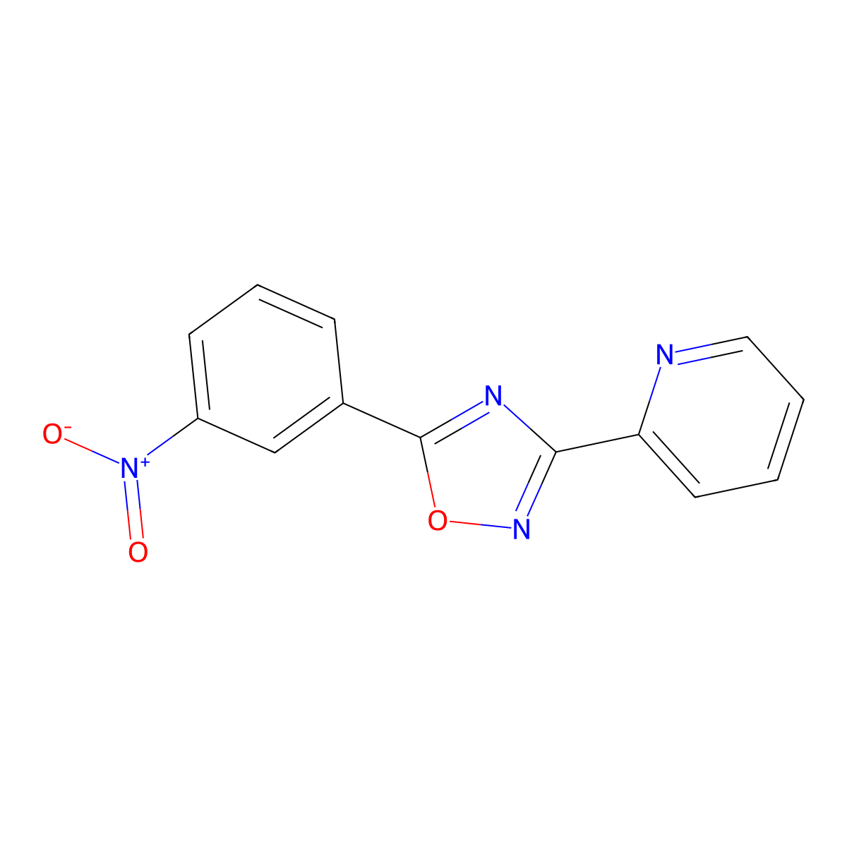 5-(3-Nitrophenyl)-3-(2-pyridyl)-1,2,4-oxadiazole molecular structure, CAS 5799-85-9