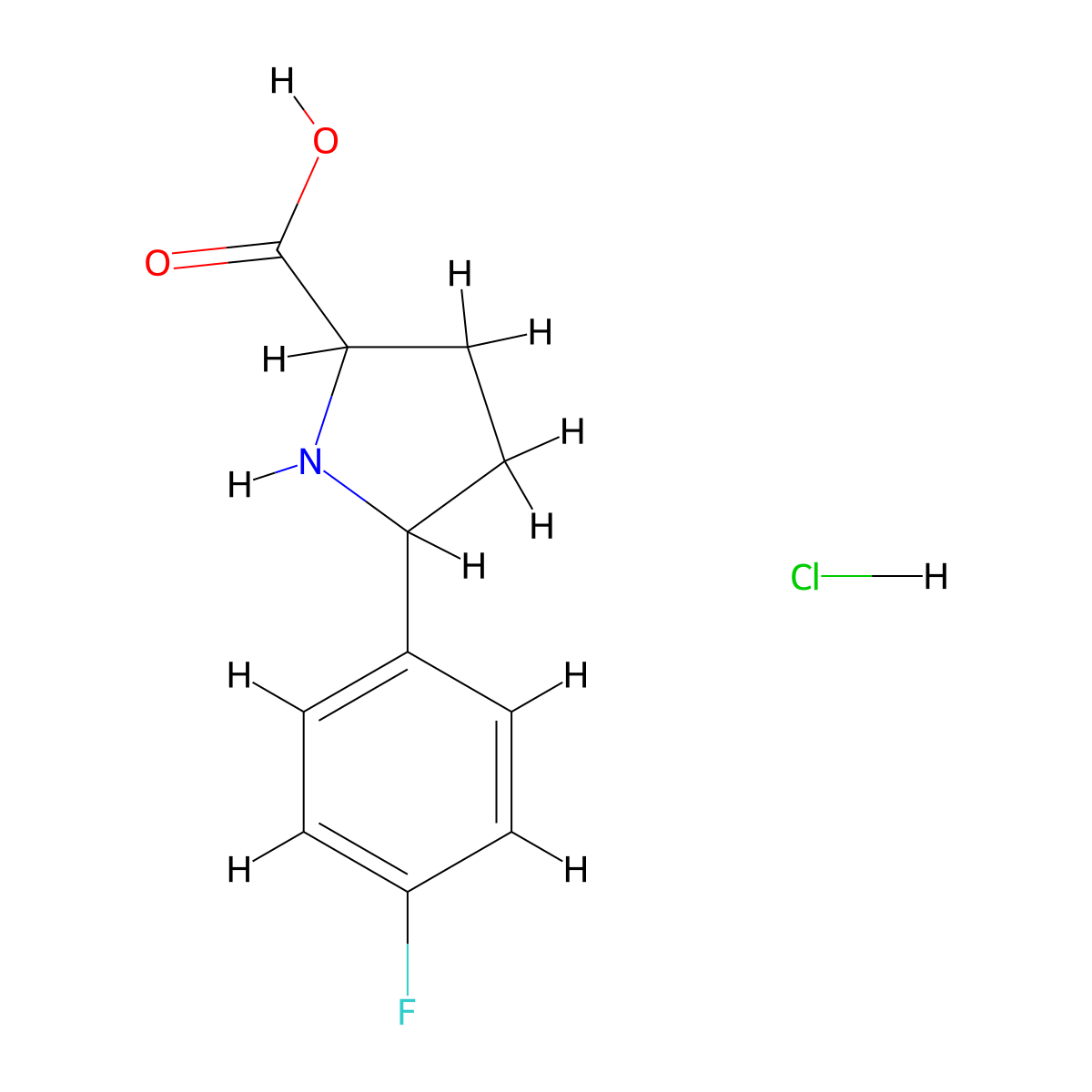 5-(4-Fluorophenyl)pyrrolidine-2-carboxylic acid hydrochloride molecular structure, CAS 5799-98-4