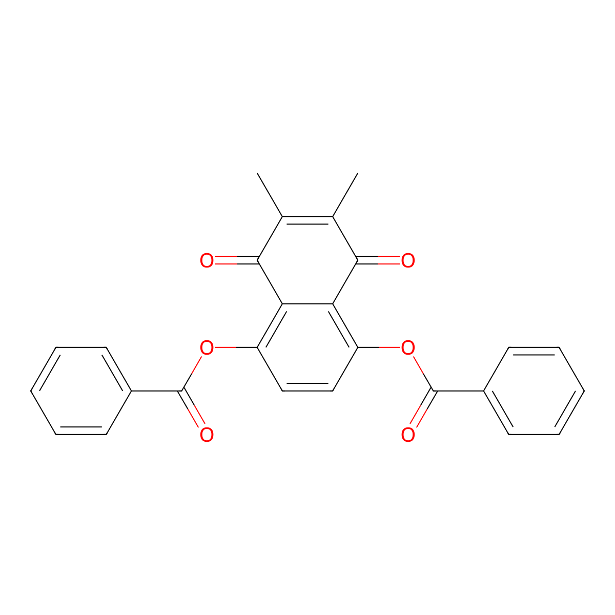 (4-Benzoyloxy-6,7-dimethyl-5,8-dioxonaphthalen-1-yl) benzoate molecular structure, CAS 57998-98-8