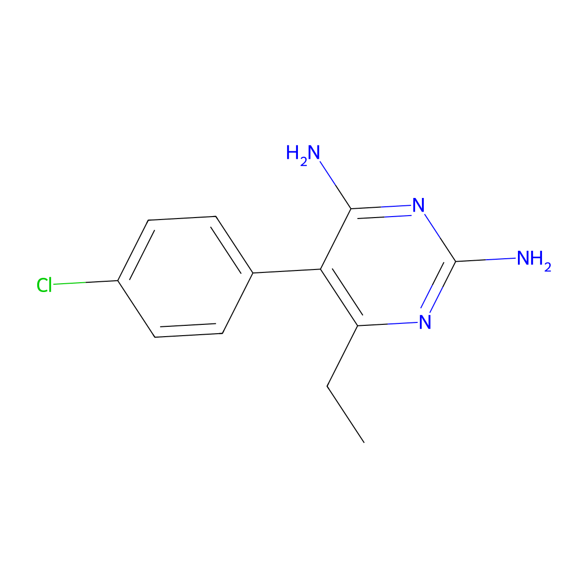 Pyrimethamine molecular structure, CAS 58-14-0