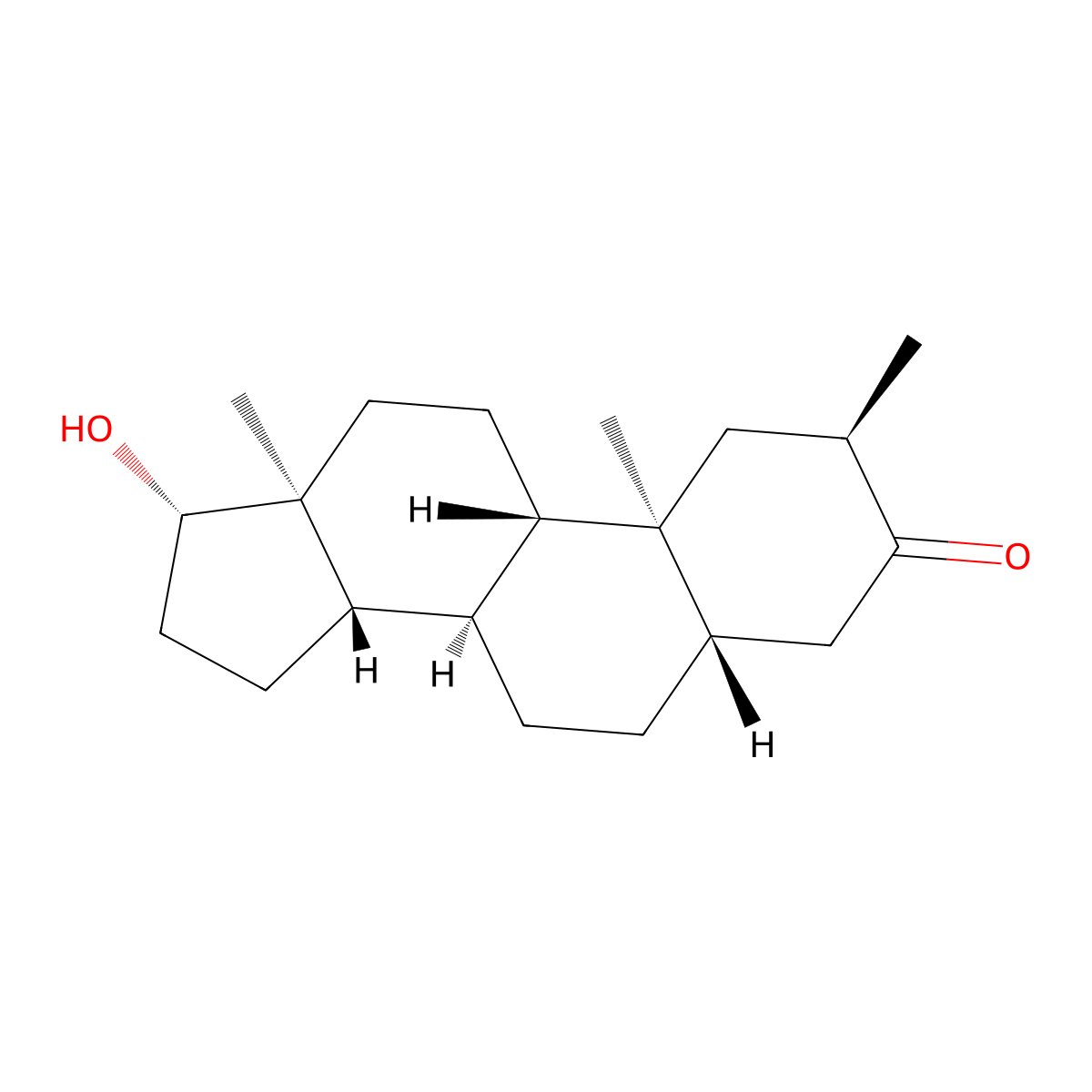 Dromostanolone molecular structure, CAS 58-19-5