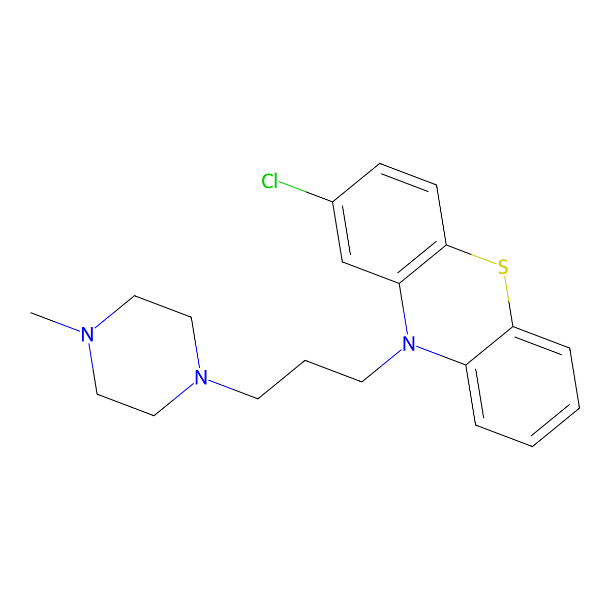Prochlorperazine molecular structure, CAS 58-38-8