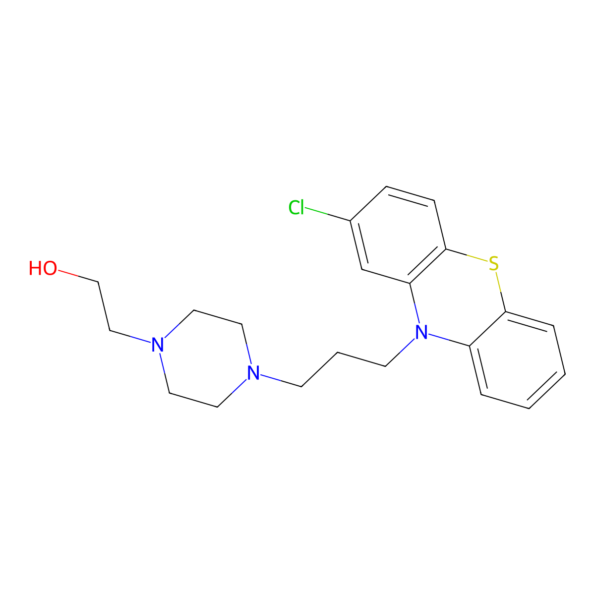 Perphenazine molecular structure, CAS 58-39-9