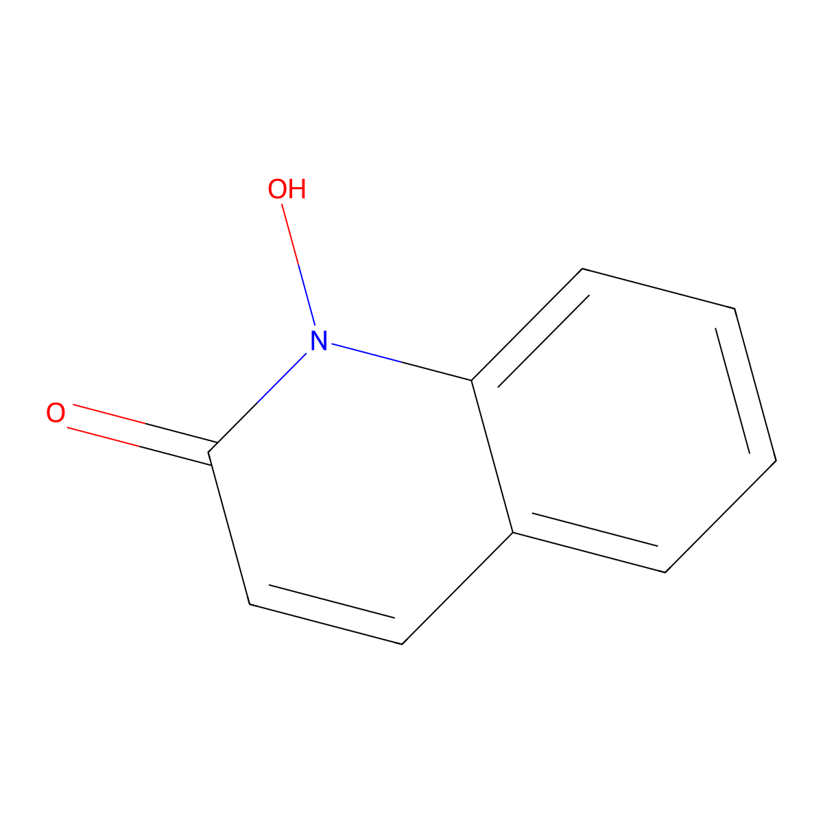 1-Hydroxy-2(1H)-quinolinone molecular structure, CAS 58-57-1
