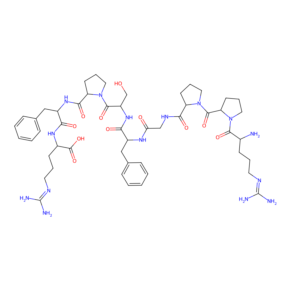 Bradykinin molecular structure, CAS 58-82-2