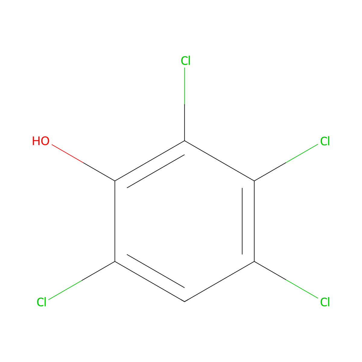 2,3,4,6-Tetrachlorophenol molecular structure, CAS 58-90-2