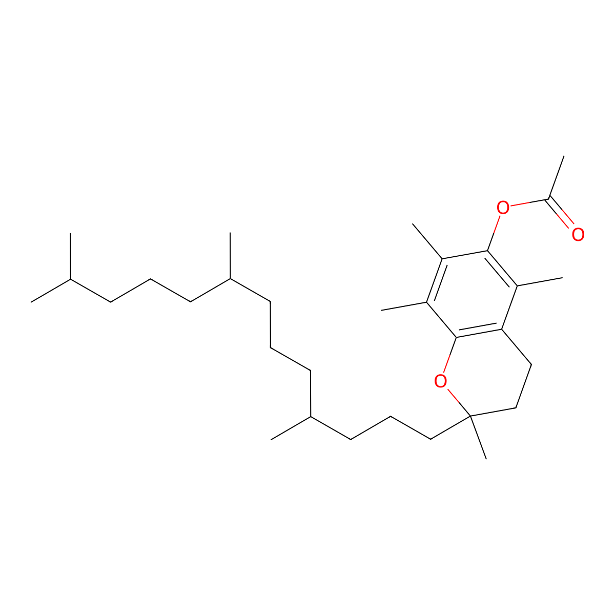 Alpha-Tocopherol Acetate molecular structure, CAS 58-95-7