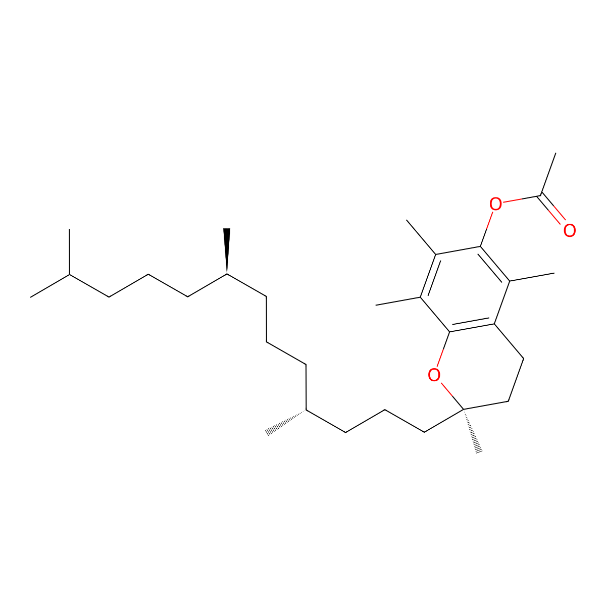 Alpha-Tocopherol Acetate molecular structure, CAS 58-95-7