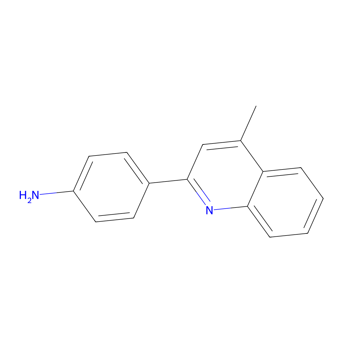 4-(4-Methyl-2-quinolinyl)benzenamine molecular structure, CAS 580-38-1