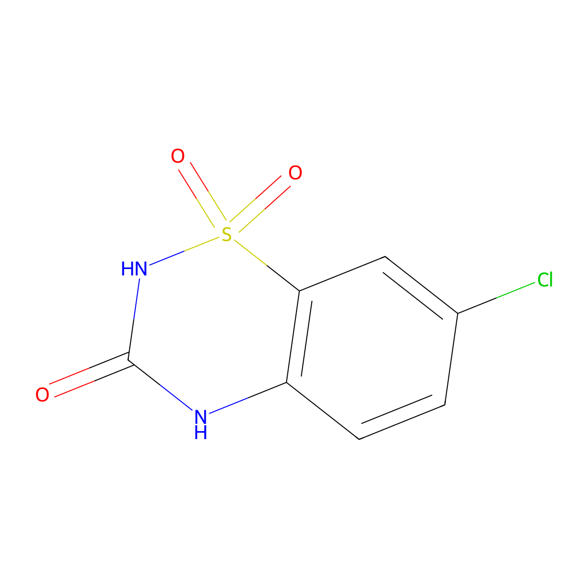 7-chloro-2H-benzo[e][1,2,4]thiadiazin-3(4H)-one 1,1-dioxide molecular structure, CAS 5800-59-9