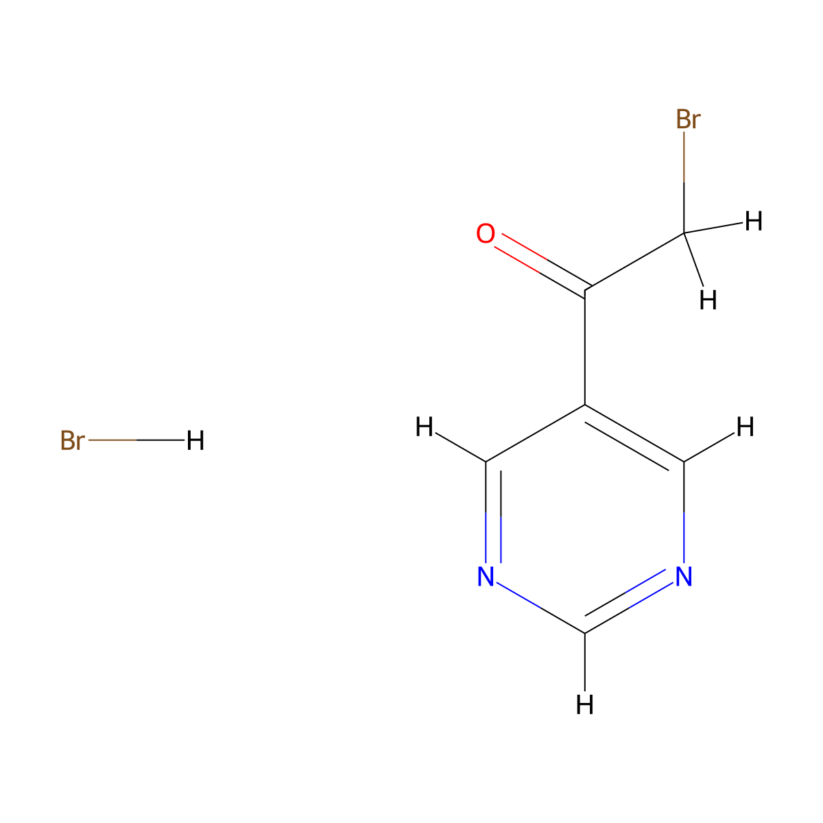2-Bromo-1-(pyrimidin-5-yl)ethanone hydrobromide molecular structure, CAS 58004-77-6