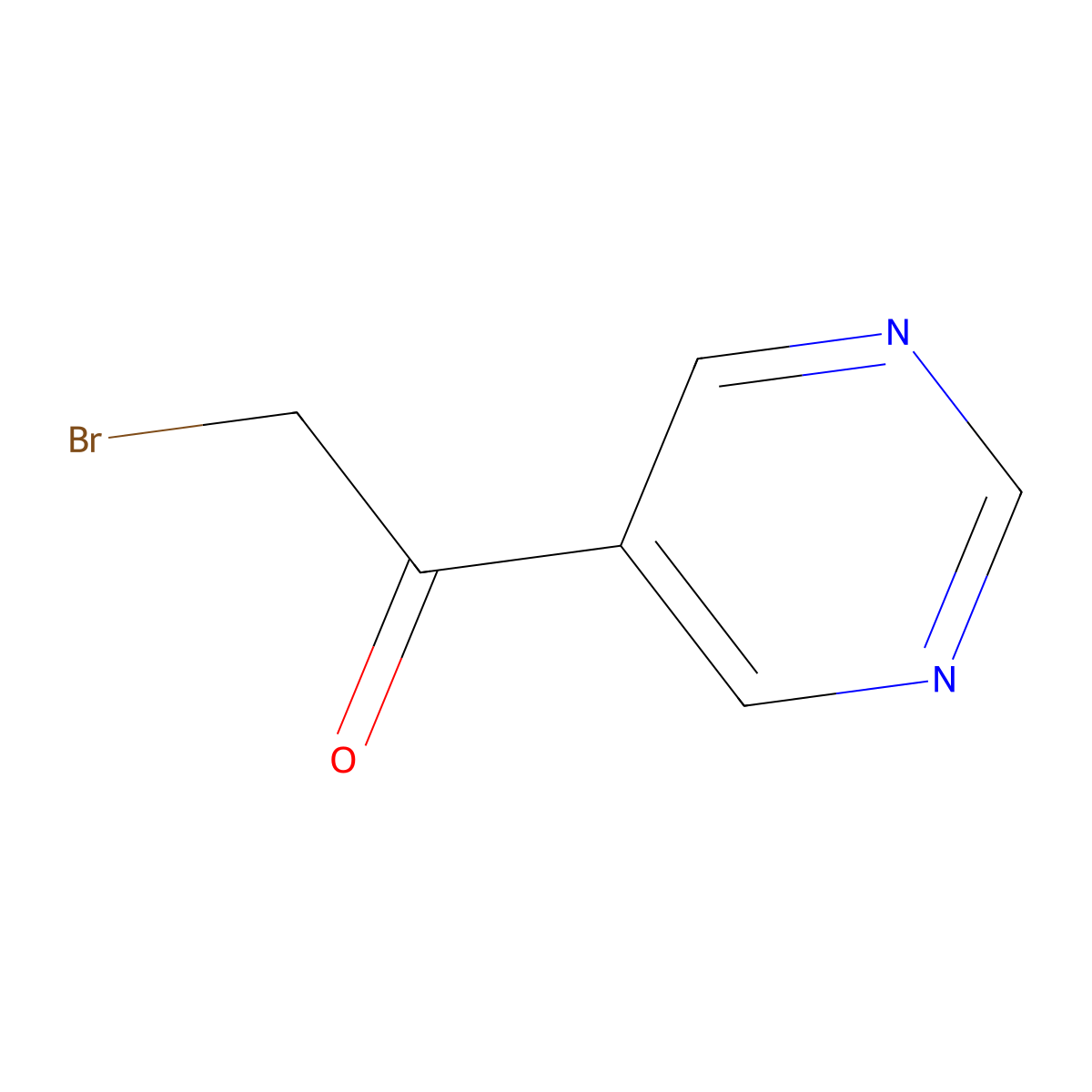 2-Bromo-1-(pyrimidin-5-yl)ethanone molecular structure, CAS 58004-79-8