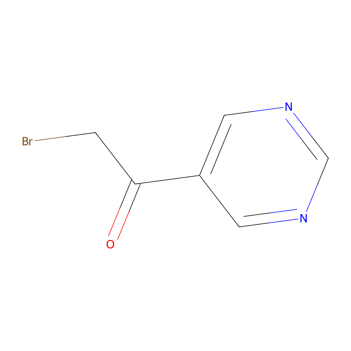 2-Bromo-1-(pyrimidin-5-yl)ethanone molecular structure, CAS 58004-79-8