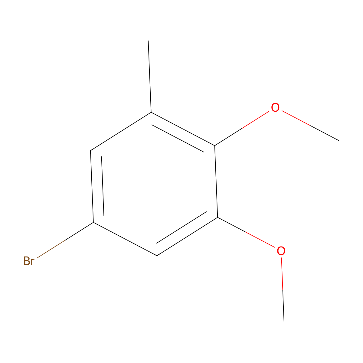 5-Bromo-1,2-dimethoxy-3-methylbenzene molecular structure, CAS 58005-60-0