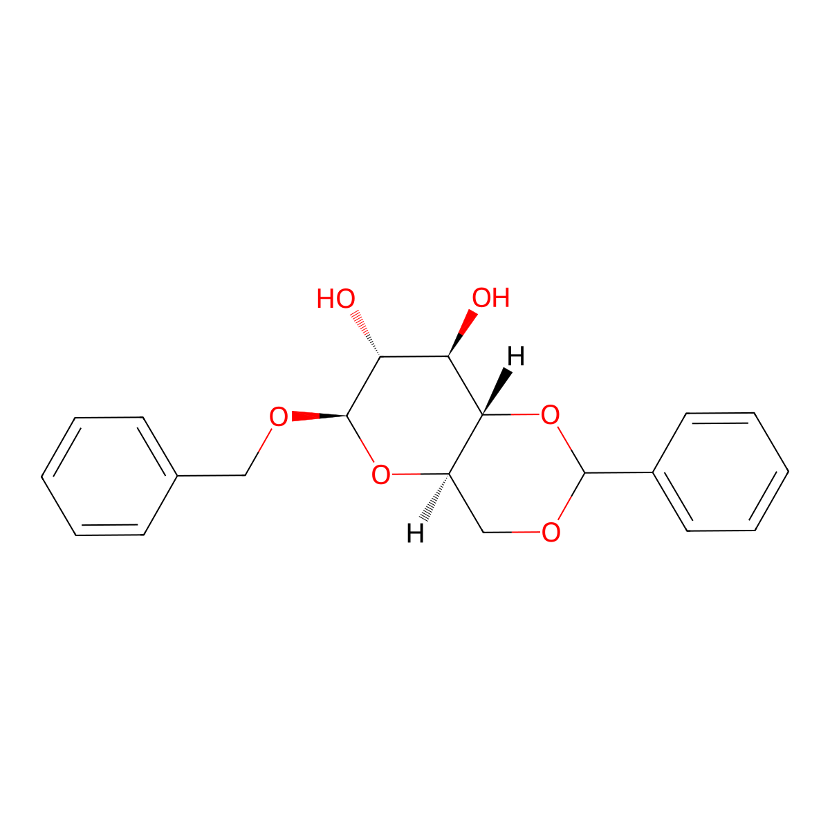 Benzyl 4,6-O-benzylidene-b-D-glucopyranoside molecular structure, CAS 58006-32-9