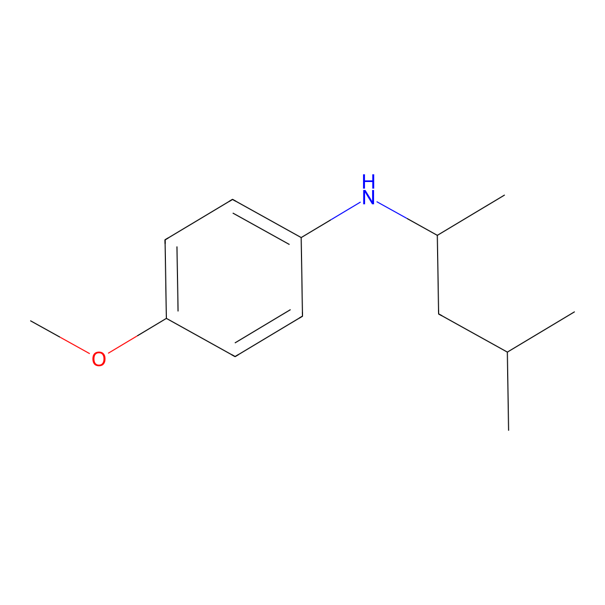 4-methoxy-N-(4-methylpentan-2-yl)aniline molecular structure, CAS 58008-15-4