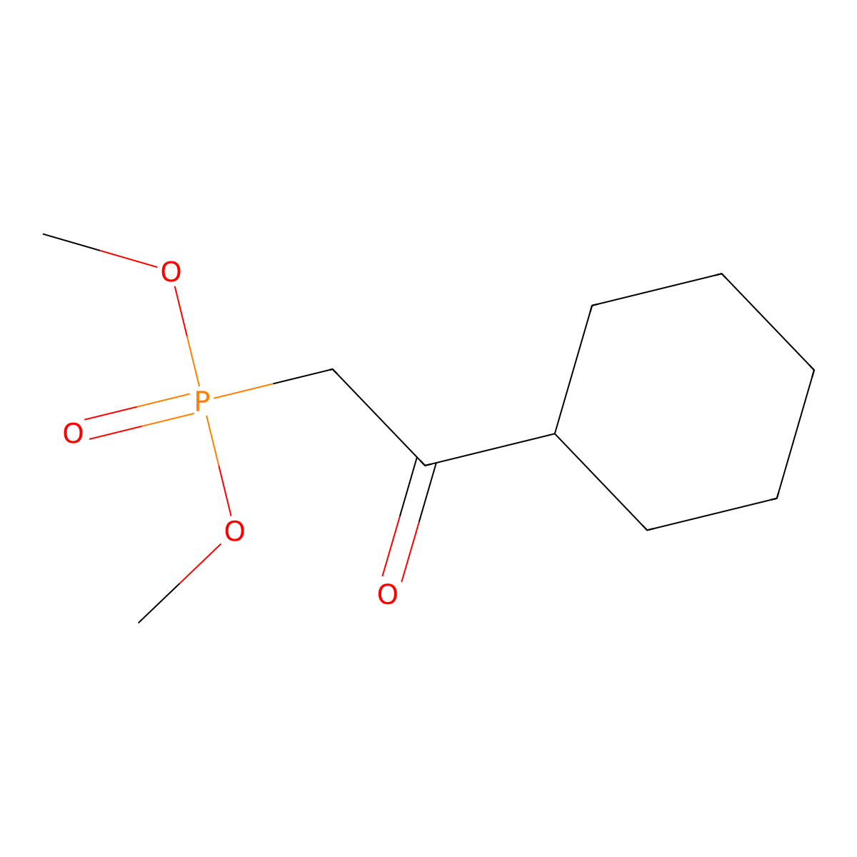 Dimethyl (2-cyclohexyl-2-oxoethyl)phosphonate molecular structure, CAS 58009-66-8