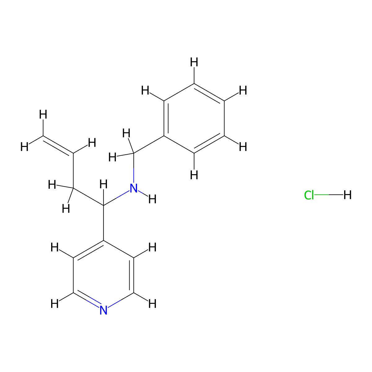 N-Benzyl-1-pyridin-4-ylbut-3-en-1-amine;hydrochloride molecular structure, CAS 5801-56-9