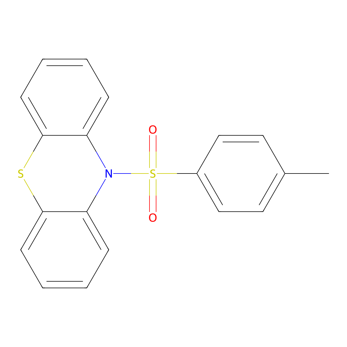 10H-Phenothiazine, 10-[(4-methylphenyl)sulfonyl]- molecular structure, CAS 58010-03-0