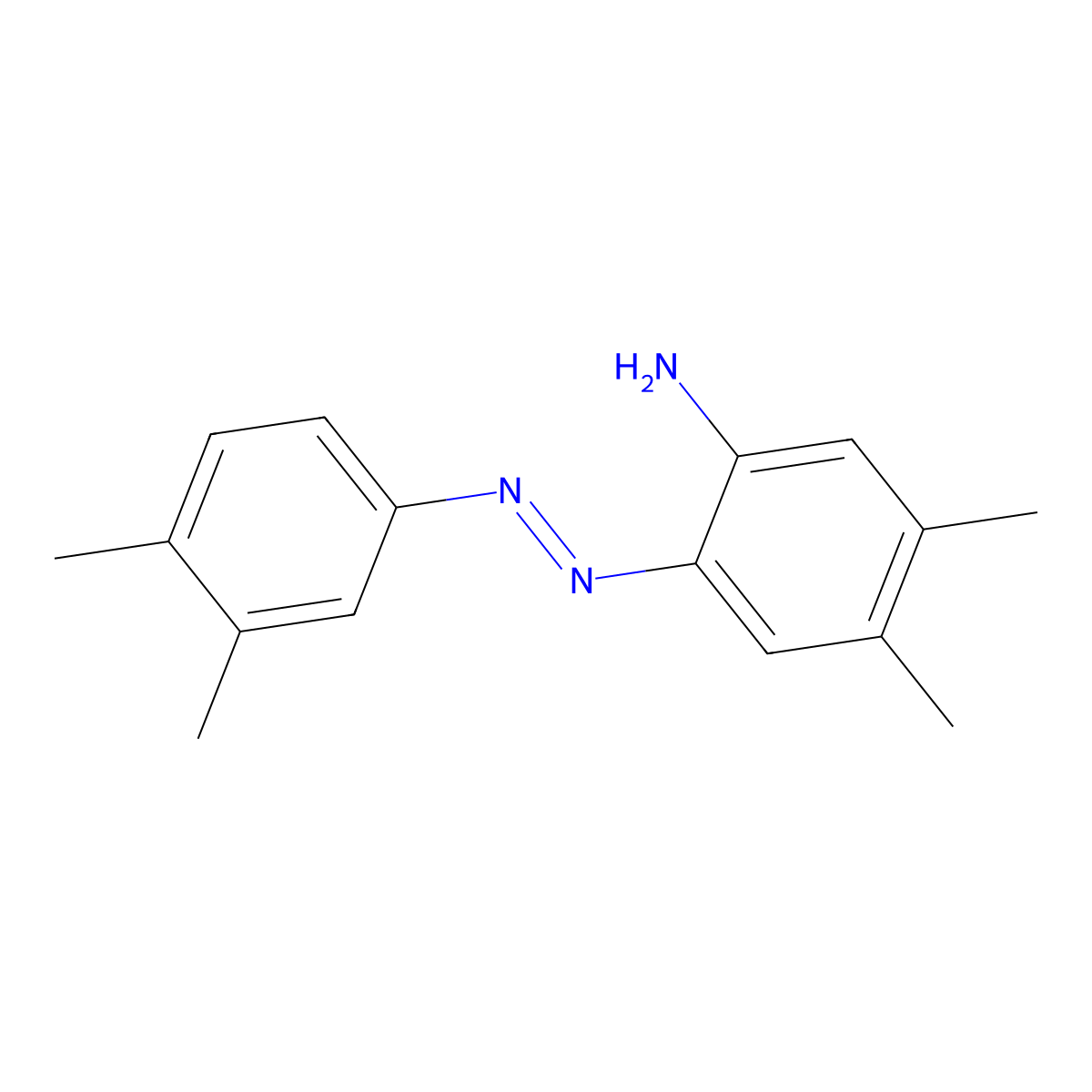 Benzenamine, 2-[(3,4-dimethylphenyl)azo]-4,5-dimethyl- molecular structure, CAS 58010-92-7