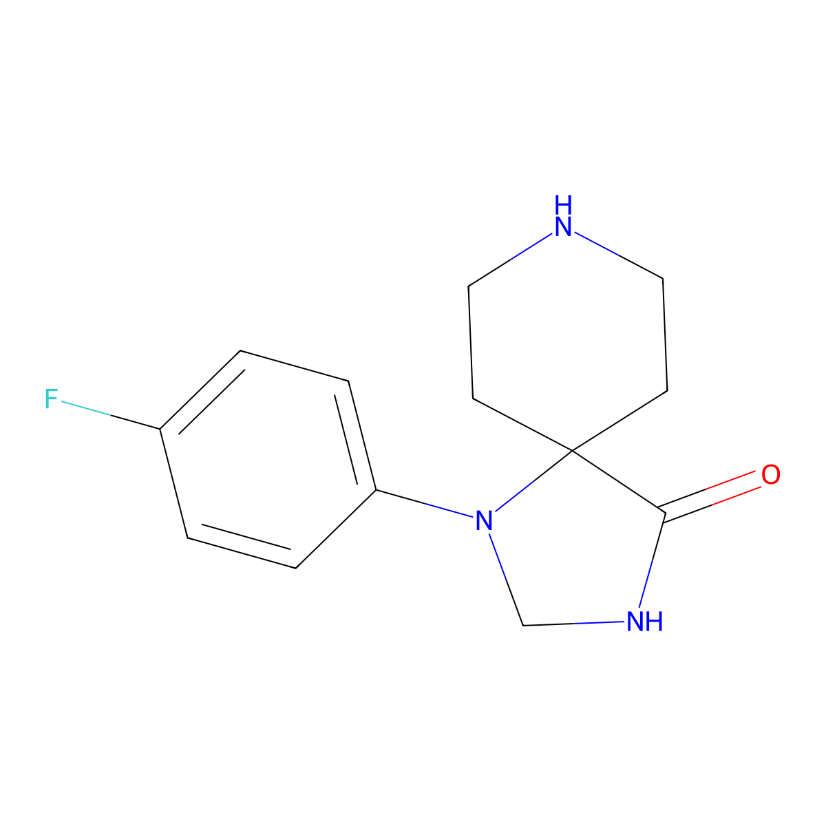 1-(4-Fluorophenyl)-1,3,8-triazaspiro(4.5)decan-4-one molecular structure, CAS 58012-16-1