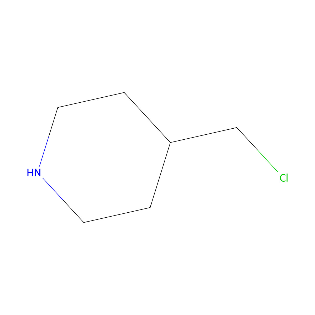 4-(Chloromethyl)piperidine molecular structure, CAS 58013-32-4