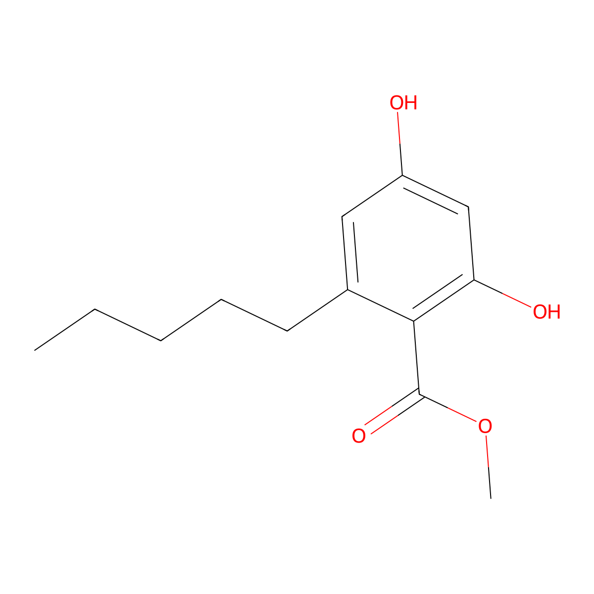 Methyl olivetolate molecular structure, CAS 58016-28-7