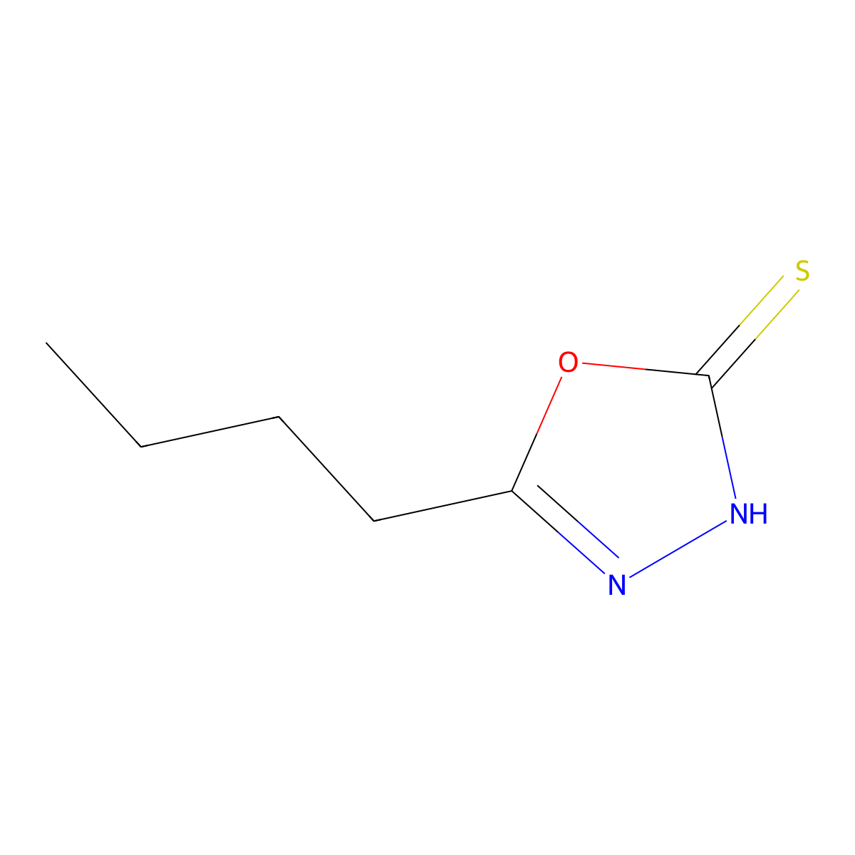 5-Butyl-1,3,4-oxadiazoline-2-thione molecular structure, CAS 58017-09-7