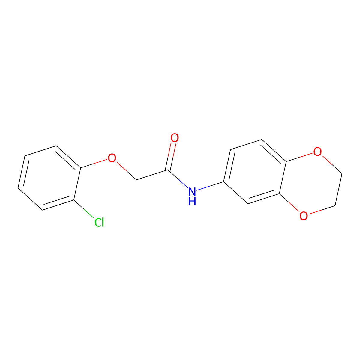 2-(2-chlorophenoxy)-N-(2,3-dihydro-1,4-benzodioxin-6-yl)acetamide molecular structure, CAS 5802-51-7